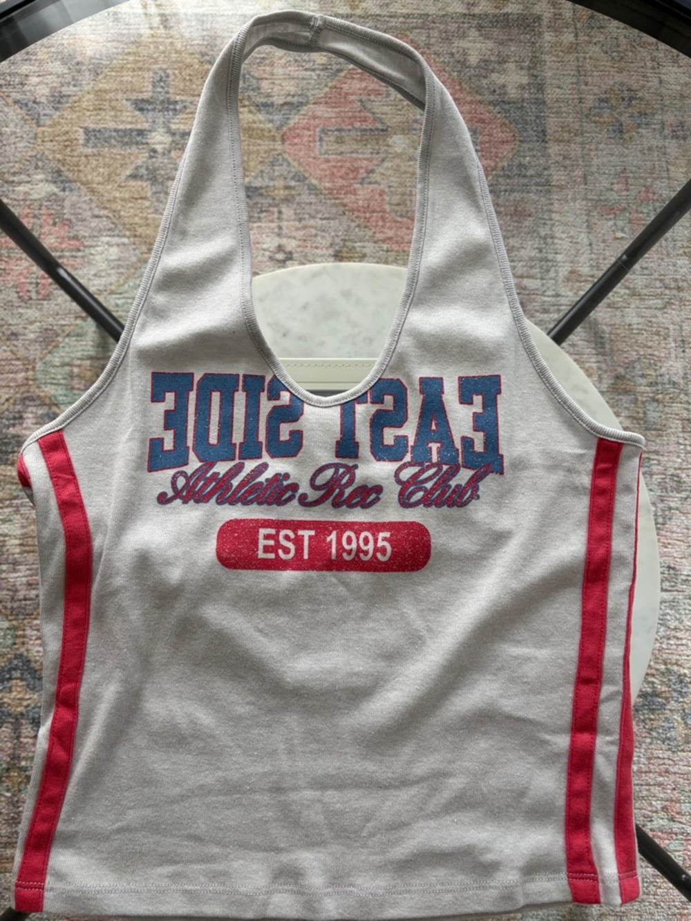 BDG Joanna East Side Athletic Club Graphic Halter Tank Top Size L